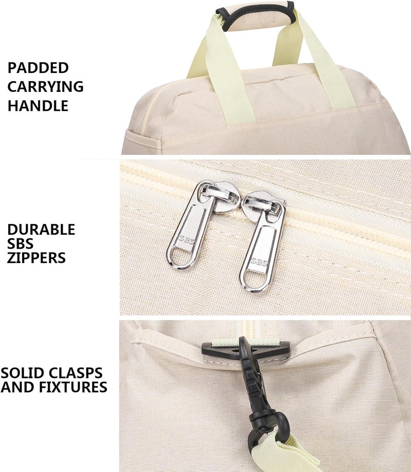 Ineetatu 14 inch Small Gym Bag for Women & Men, Mini Duffel Bag for Travel Sports Lightweight Carry On Bag (Beige) - Image 5